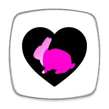 Rabbit - Square fridge magnet - white - Front