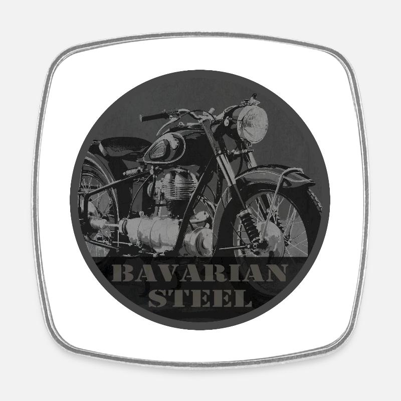 Bavarian Steel - Square fridge magnet - white