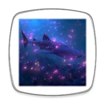 Walhai im magischen Blütenmeer Design Fantasy - Viereckiger Kühlschrankmagnet - Weiß - Vorne