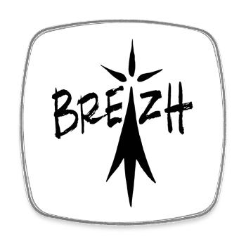 Black Breizh ermine pattern - Square fridge magnet - white - Front