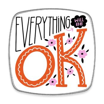 Alles wird gut – Motivierendes Statement-Design - Viereckiger Kühlschrankmagnet - Weiß - Vorne