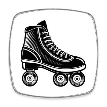 Roller skate - Square fridge magnet - white - Front