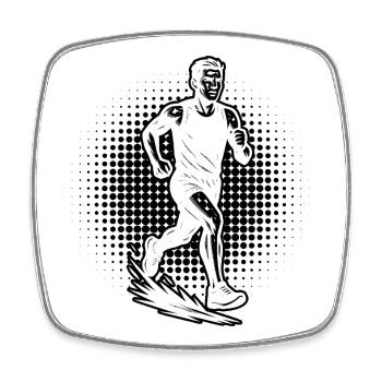 Running Fokus pur - Viereckiger Kühlschrankmagnet - Weiß - Vorne