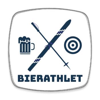 ATHLÈTE DE LA BIÈRE - Magnet carré - blanc - Devant