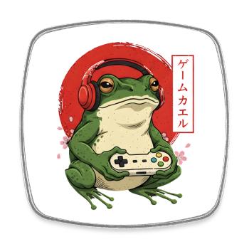 Grenouille Gamer Retro Japonais - Magnet carré - blanc - Devant