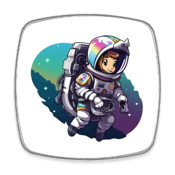 Space Adventure Astronaut - Square fridge magnet - white - Front