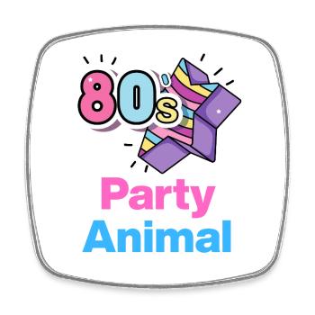 80s Party, Animal – Neon Wild! - Square fridge magnet - white - Front