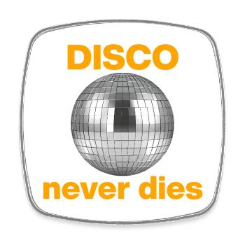 La disco ne meurt jamais : le pouvoir des paillettes ! Disco Ball - Magnet carré - blanc - Devant