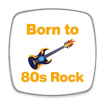 Born to 80s rock, fire riffs! Rock ́n ́Roll - Square fridge magnet - white - Front