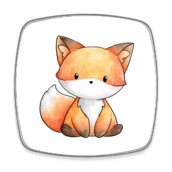 Illustrated Fox – Geschichtenerzählen und Waldatmosphäre - Viereckiger Kühlschrankmagnet - Weiß - Vorne