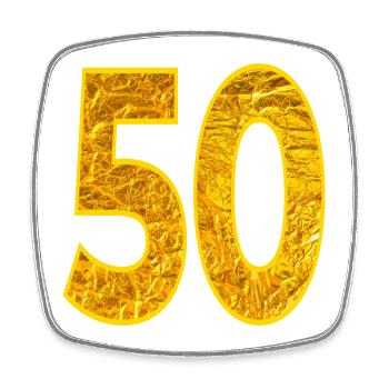 NUMÉRO 50e anniversaire - Magnet carré - blanc - Devant