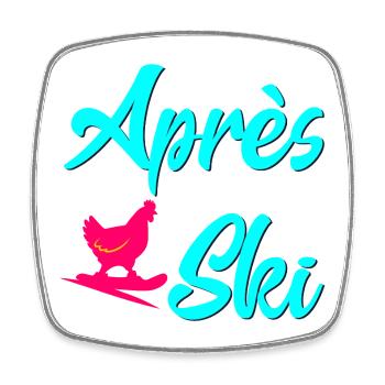 Apres Ski Snowboarding Geflügel - Viereckiger Kühlschrankmagnet - Weiß - Vorne