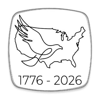 1776-2026 Demi-quinquantième anniversaire des États-Unis 250e - Magnet carré - blanc - Devant