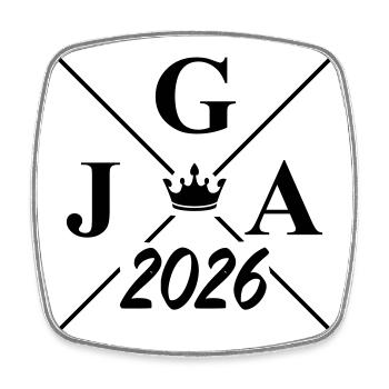 Jga 2026 Logo - Magnet carré - blanc - Devant