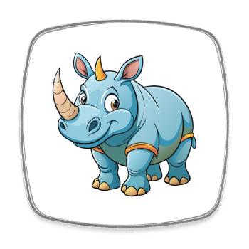 Nashorn - Viereckiger Kühlschrankmagnet - Weiß - Vorne