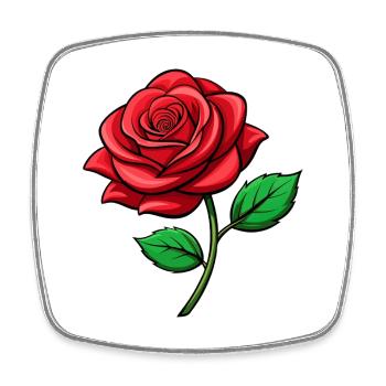 Red rose - Square fridge magnet - white - Front
