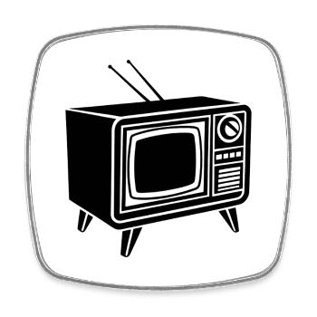 Retro TV - Square fridge magnet - white - Front