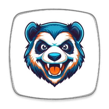 Logo de la mascotte Savage Panda Esports - Magnet carré - blanc - Devant