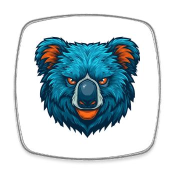 Fierce Koala Esports Maskottchen-Logo - Viereckiger Kühlschrankmagnet - Weiß - Vorne