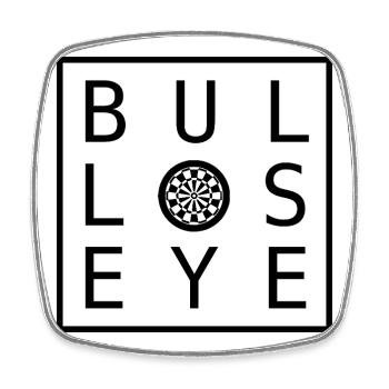 Darts bullseye jacke, polo, T-Shirt, Bag, Tasche - Viereckiger Kühlschrankmagnet - Weiß - Vorne