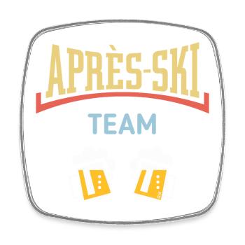 Après-Ski Team (Bier / Apres Ski / Konkav / 5C) - Viereckiger Kühlschrankmagnet - Weiß - Vorne