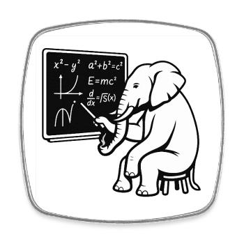 Professeur Éléphant - Magnet carré - blanc - Devant