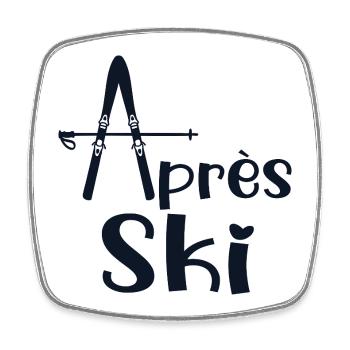 Liebe Après-Ski - Viereckiger Kühlschrankmagnet - Weiß - Vorne