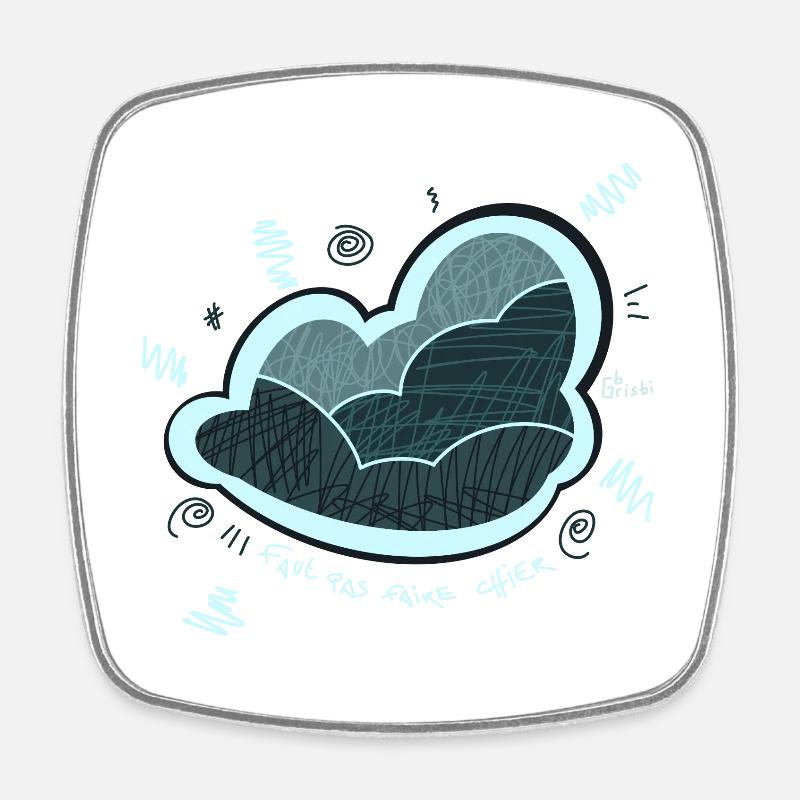 Cloud, Emotion, wütend - Viereckiger Kühlschrankmagnet - Weiß