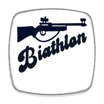 Winter Sports Biathlon - Square fridge magnet - white - Front