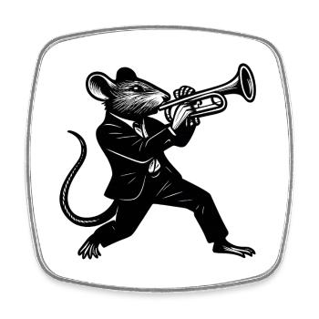 Jazzrat trumpeter in suit - Square fridge magnet - white - Front