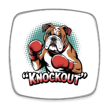 Knockout Boxer-Hund | Für echte Kämpfer! - Viereckiger Kühlschrankmagnet - Weiß - Vorne