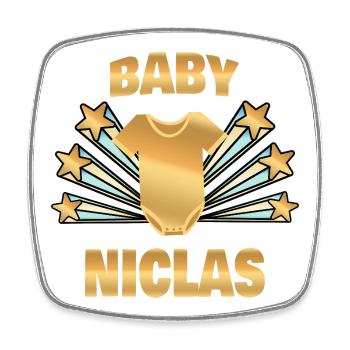 Nicholas - Square fridge magnet - white - Front