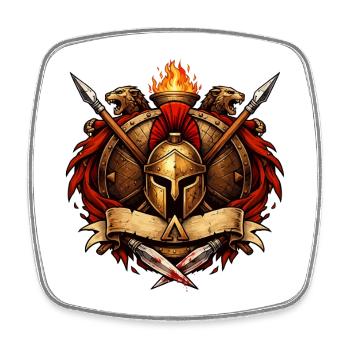 Sparta Coat of Arms - Square fridge magnet - white - Front