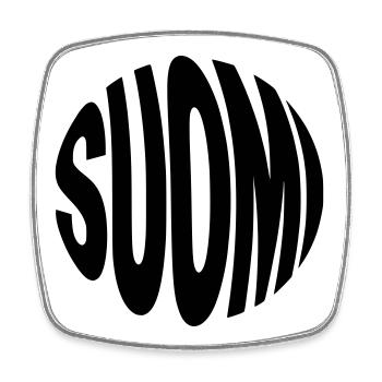 Suomi - inscription Finlande - Magnet carré - blanc - Devant