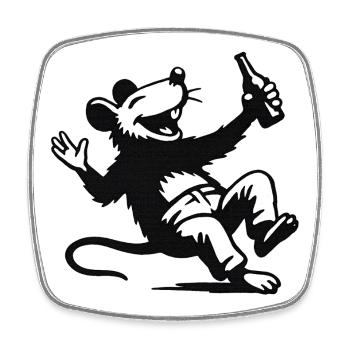 Partymaus - Viereckiger Kühlschrankmagnet - Weiß - Vorne