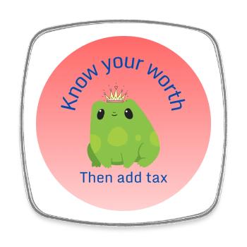 Know your worth - Square fridge magnet - white - Front