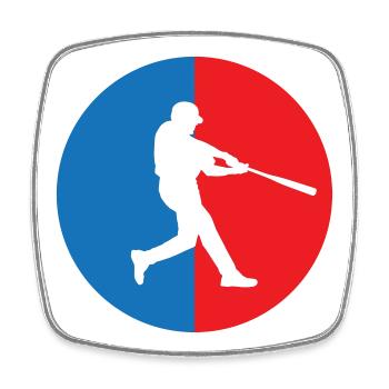 Baseball - Sport - Magnet carré - blanc - Devant