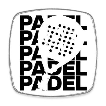 Padel Padel – Racket Love! Court King & Queen - Viereckiger Kühlschrankmagnet - Weiß - Vorne