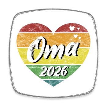 Oma 2026 Großmutter werdende Oma retro vintage - Viereckiger Kühlschrankmagnet - Weiß - Vorne