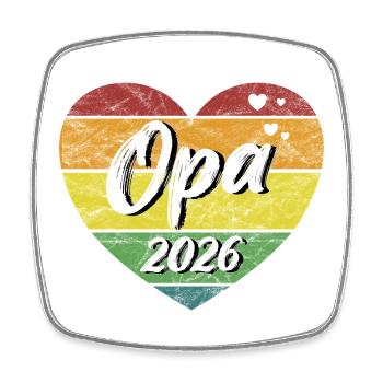 Opa 2026 Großvater werdender Opa retro vintage - Viereckiger Kühlschrankmagnet - Weiß - Vorne