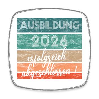 Ausbildung 2026 erfolgreich abgeschlossen Geschenk - Viereckiger Kühlschrankmagnet - Weiß - Vorne