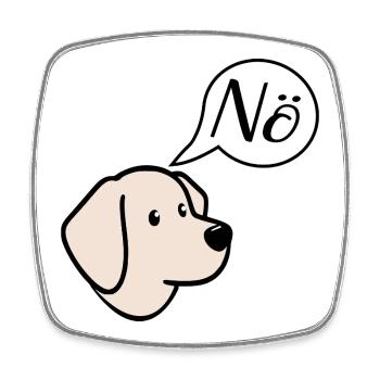 No dogs - Square fridge magnet - white - Front