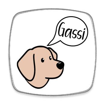 Promenages de chiens, chiots chiens, promenades - Magnet carré - blanc - Devant