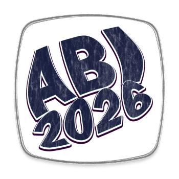 Abitur 2026 - Viereckiger Kühlschrankmagnet - Weiß - Vorne