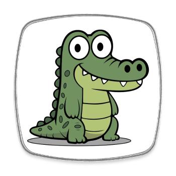 Crocodile - Square fridge magnet - white - Front