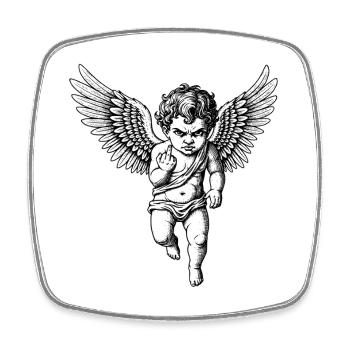 Classic Cherub with Large Wings - Square fridge magnet - white - Front