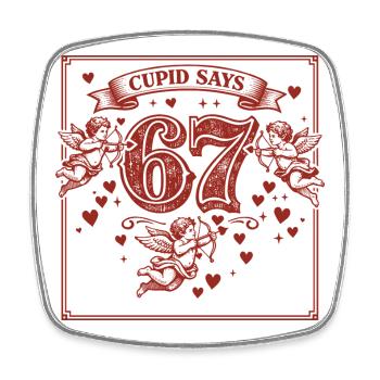 Amor Tage 67 Liebe Six Seven Geschenk Lustig - Viereckiger Kühlschrankmagnet - Weiß - Vorne