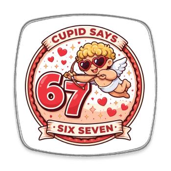 Cupid Tage 67 Liebe Lustig Geschenk Valentinstag - Viereckiger Kühlschrankmagnet - Weiß - Vorne