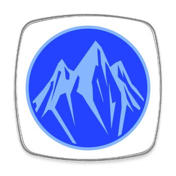 Mountains Mountains - Square fridge magnet - white - Front