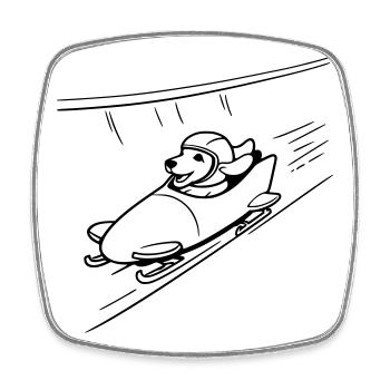 dackel eis bob kanal line art - Square fridge magnet - white - Front